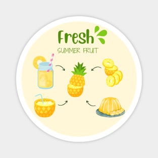 Pineapple Fresh Summer Fruit Magnet